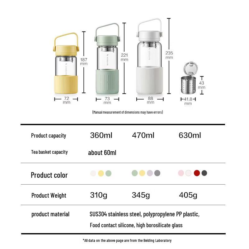 Beiding Tea Infuser Glass Travel Mug