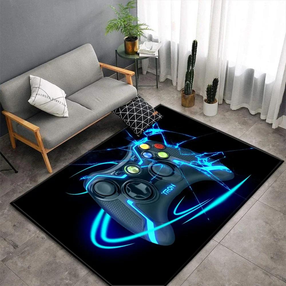 Cartoon Game Console Carpet for Living Room Video Game Children Player Area Rug Soft Anti-slip Bedroom Entrance Floor Mat