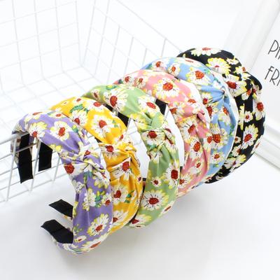 Frühlings-Sommer Hübsches Blumenmuster Stoff Stirnband für Frauen Mädchen Einkaufen Gesicht Waschen Kopfschmuck Damen Haarreif Accessoire