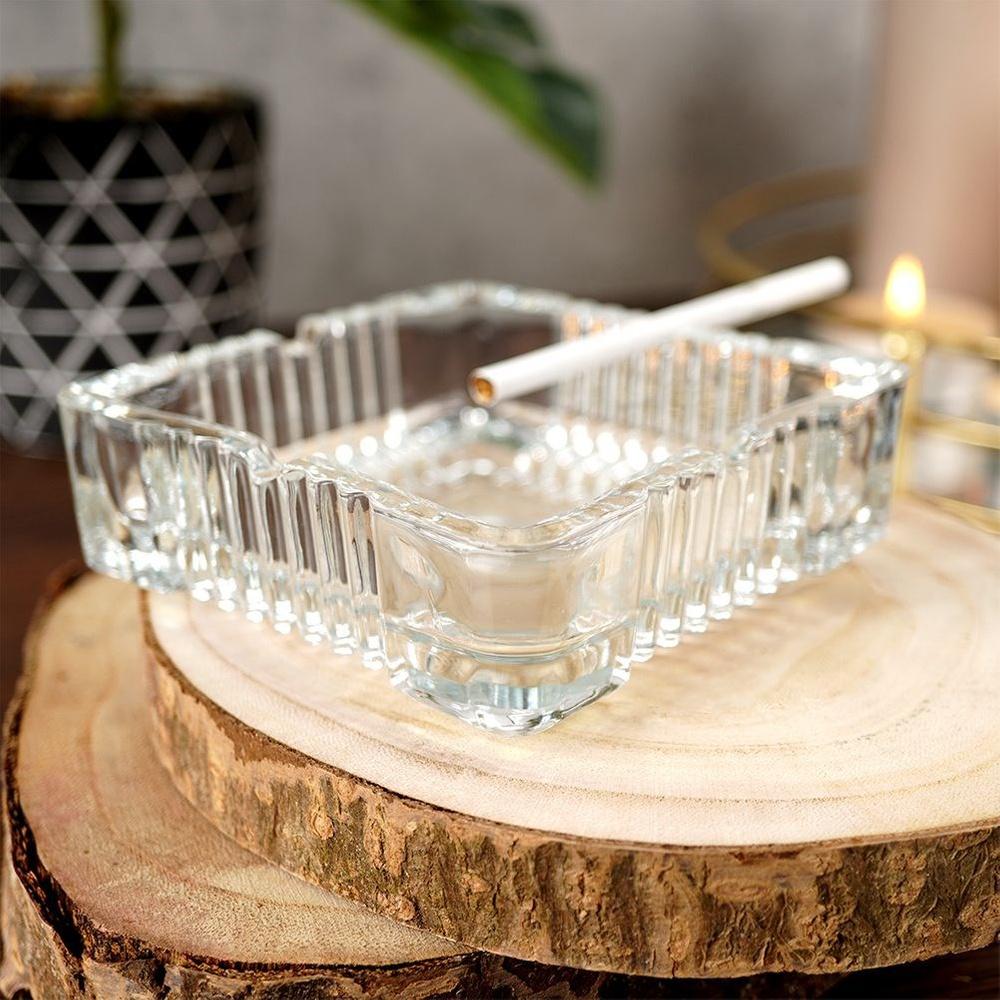Square Glass Ashtray 10.5x10.5x3.5 Cm