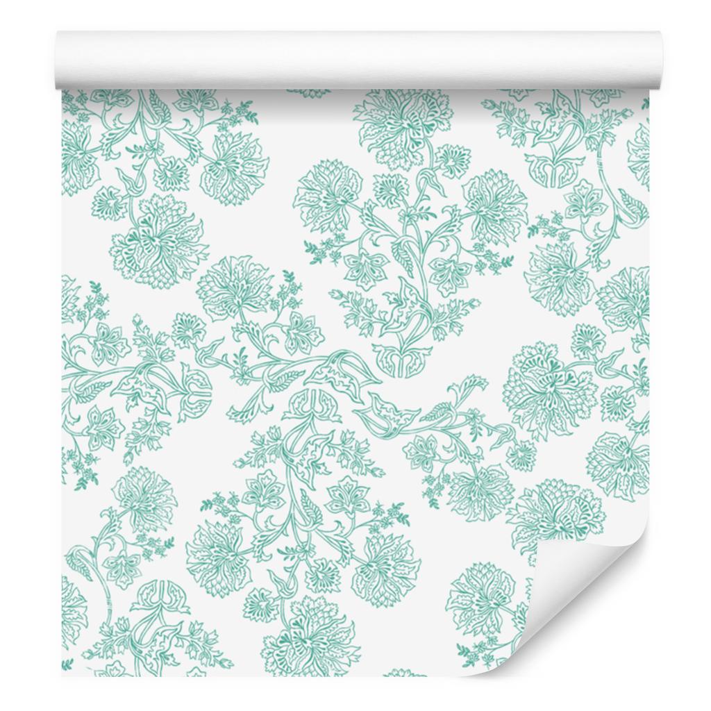 Wallpaper Flowers White, Soft Forms for Living Room and Bedroom 50x1000