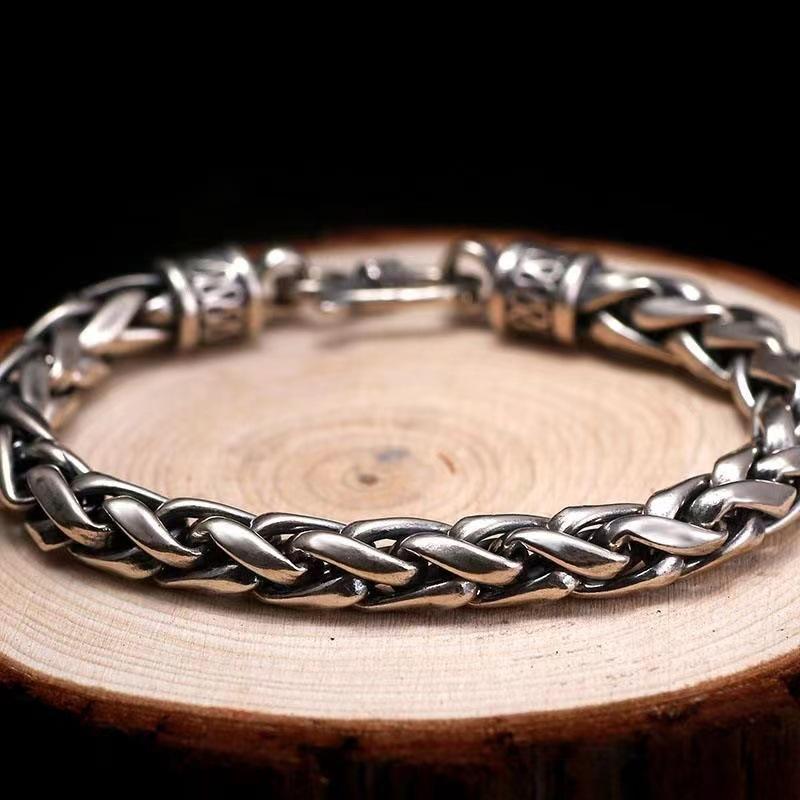 925 Silver Bracelet Vintage Bangles Chain High Quality For Women Men Fashion Jewelry Wedding Engagement Party