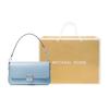 Michael Kors MK Bradshaw Solid Color Minimalist Flap Commuter Leather Shoulder Bag Women Shoulder Bag Blue 30S1S2BL1L-CHAMBRAY