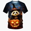 Halloween Children's T-Shirt Funny Panda Pumpkin 3D Print Summer Tops Casual Loose Pullover Tees 3-14y Gifts Children's Clothing