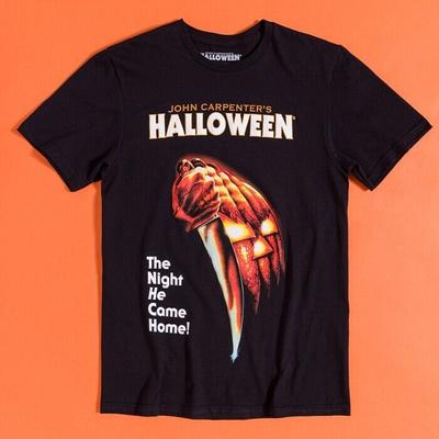 Plakat filmowy Halloween Czarny T-shirt unisex