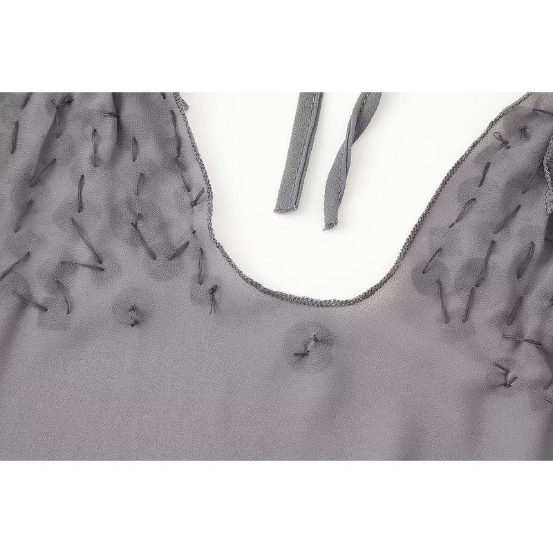 Kaslead New Arrival Women's Clothing Fashion Style Fashion Vacation Style Halterneck Backless Waist Trimming Dress