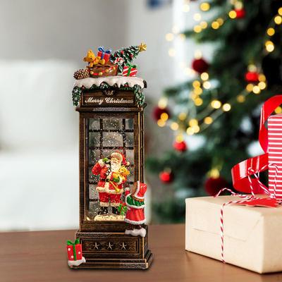 Musikalische Weihnachtskugel mit Nikolausfigur und wirbelndem Wasser, glitzernde Nachtlampe