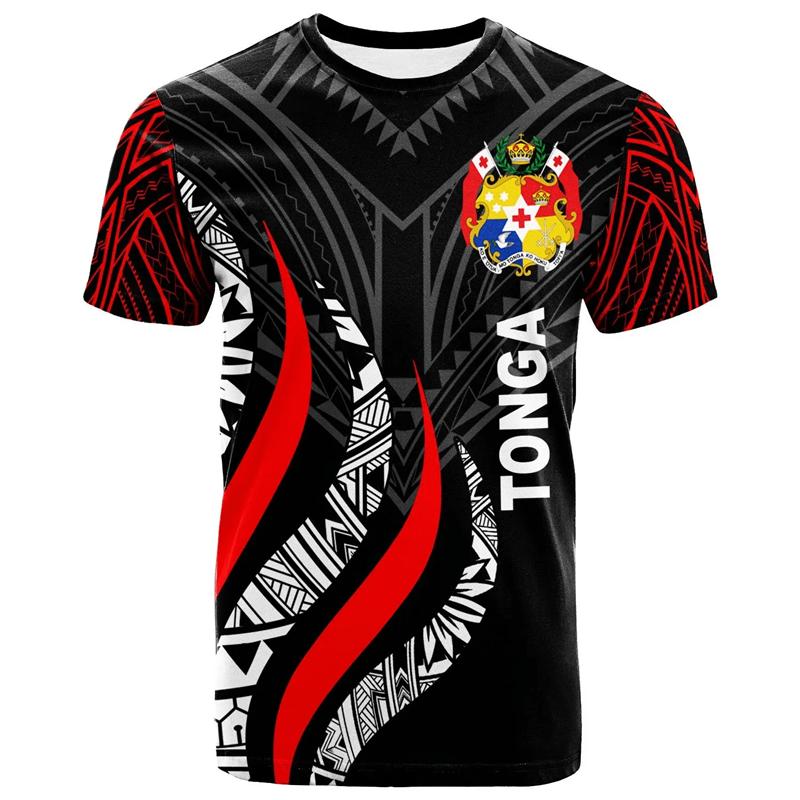 Fashion Tonga T Shirts For Men Summer Casual 3D Printed Polynesia T-shirt Round Neck Short Sleeves Tops Street Loose Tee Shirt