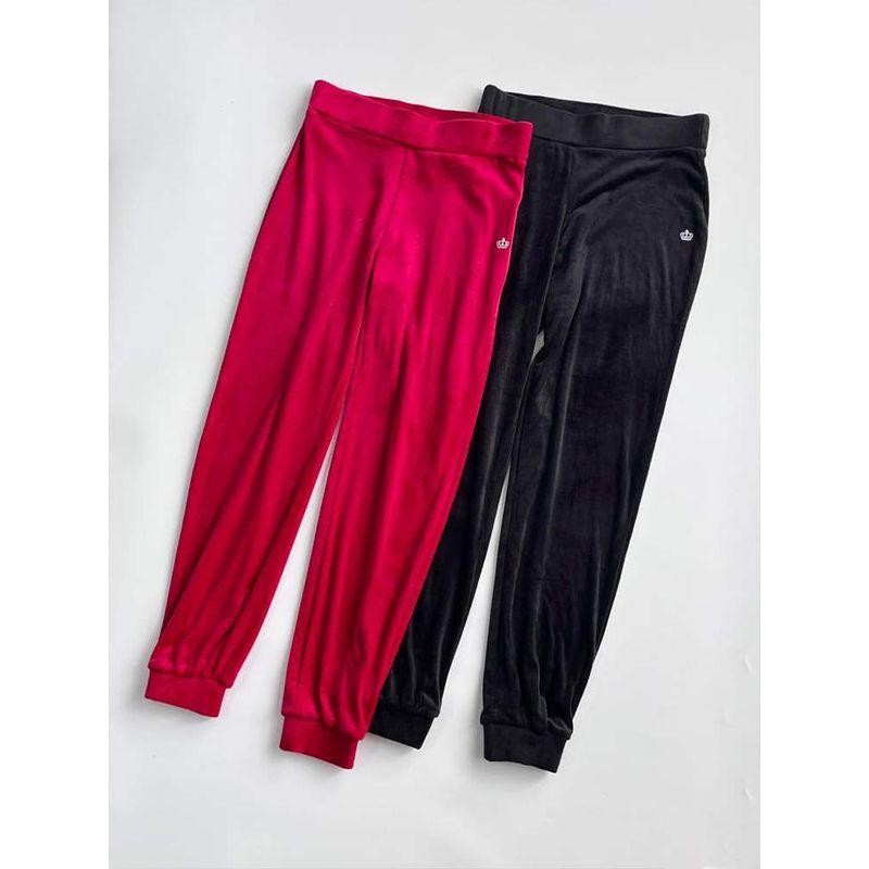 

Американские JC XS-XL Осенне-зимние бархатные облегающие тренировочные брюки Классическая корона Горячая стразовая отделка Повседневные спортивные брюки-джоггеры Black XL