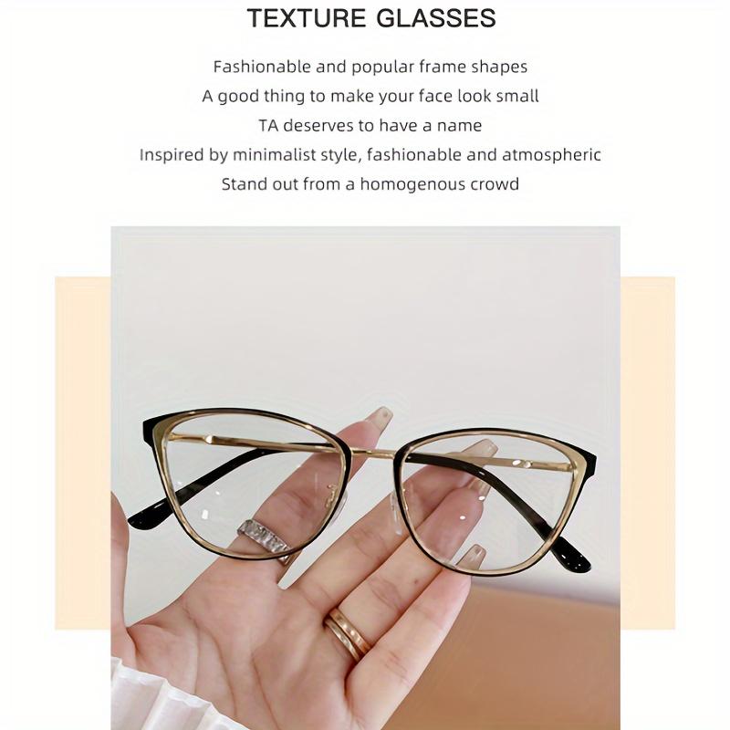 1Pcs New Ins Style Anti Blue Light Color Changing Glasses With Metal Cat Eye Frame For Women'S Fashion And Artistic Glasses