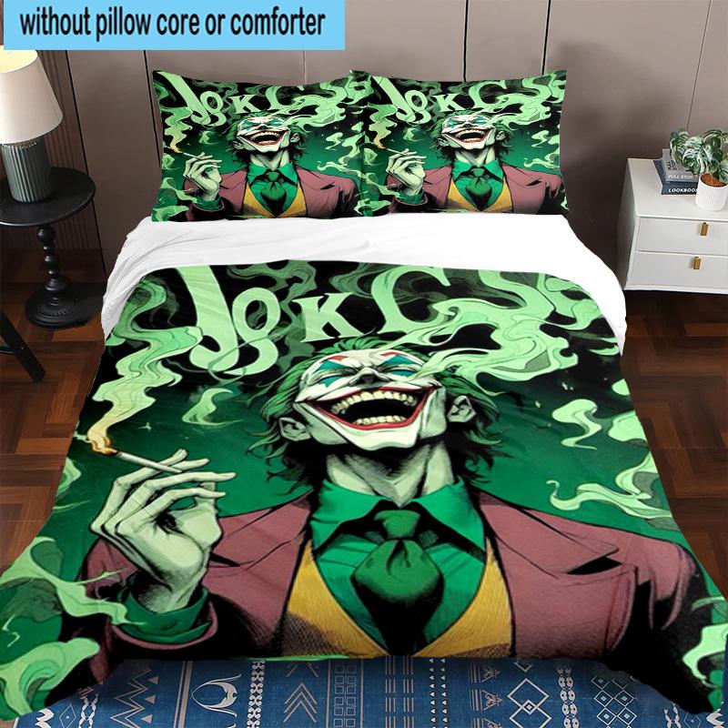 3PCS Cool clown Pattern 3pcs Bedding,Including 3PCS Duvet Cover And 2pcs Pillowcases Perfect for Christmas,Ideal for Bedroom, Dormitory