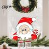 Reusable Winter Window Art Christmas Static Clings, Peeking Santa Reindeer Stickers, Removable Festive Decorations No?Glue Cartoon Decals