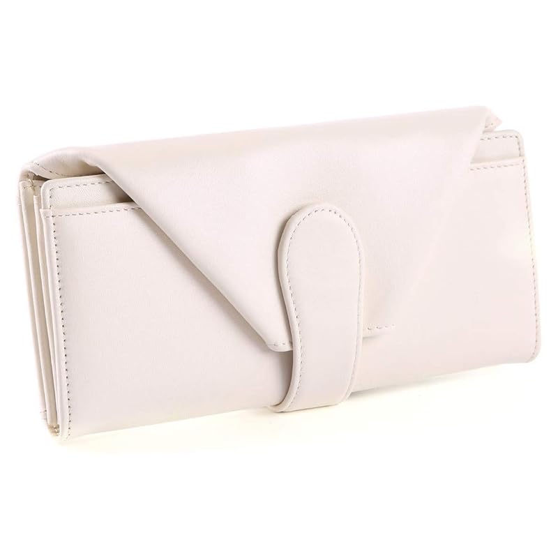 

[Legare] [Legale] long wallet ladies large capacity garcon wallet open wide dustpan type coin purse (ivory)