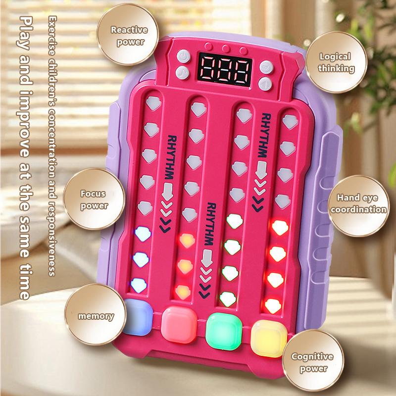 1 Adet Montessori Seyahat Oyuncak Elektronik Müzik Ritim Puzzle Oyunu Makinesi Işıklı Eğitimsel Duyusal Hızlı Basmalı Masa Oyunu