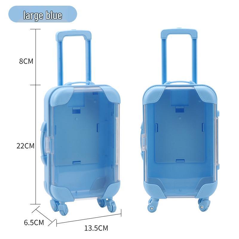 Transparent Pretend Play Makeup Trolley Case with False Eyelash Storage