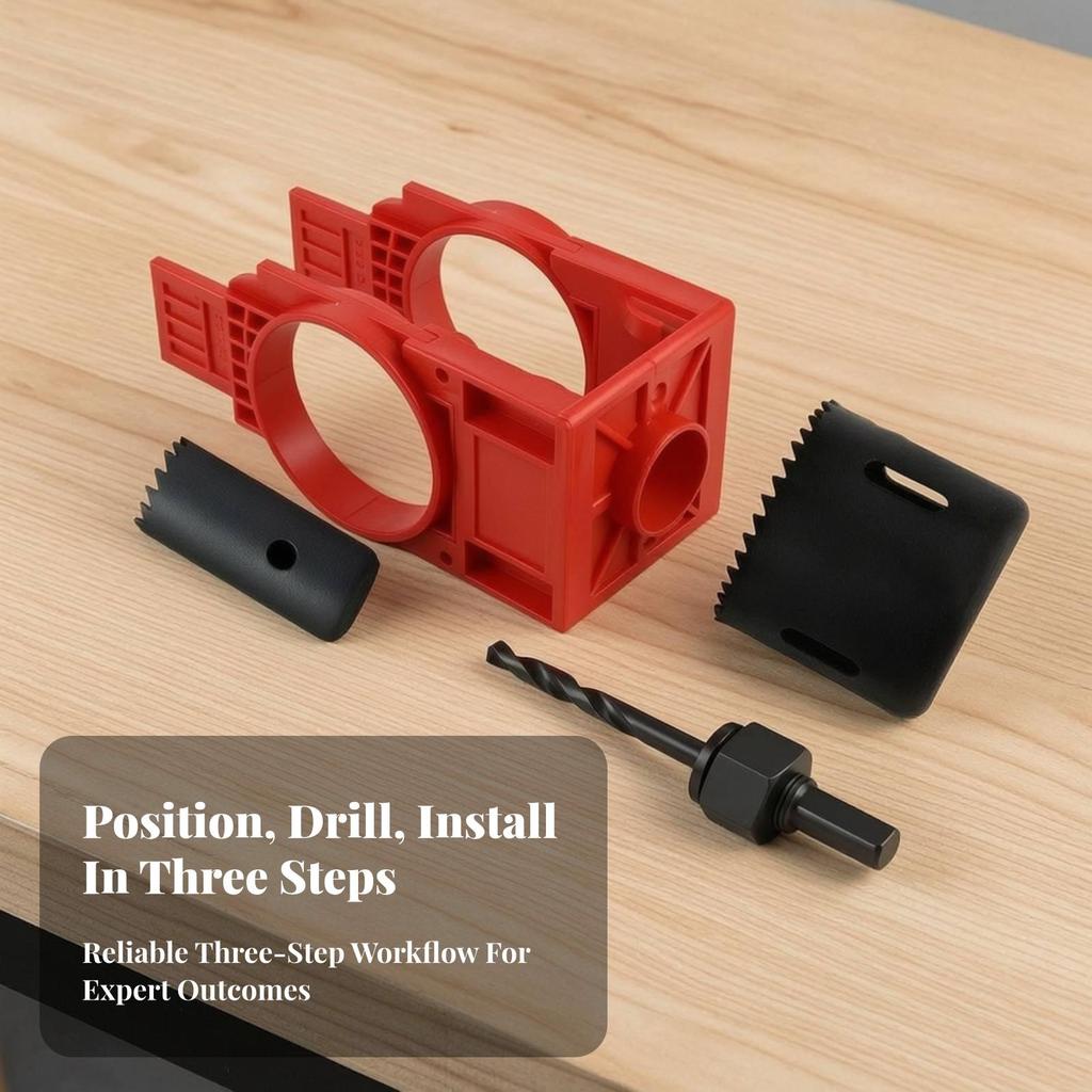 Door Lock Installation Kit DIY Hole Jig Compatible for Woodworkers
