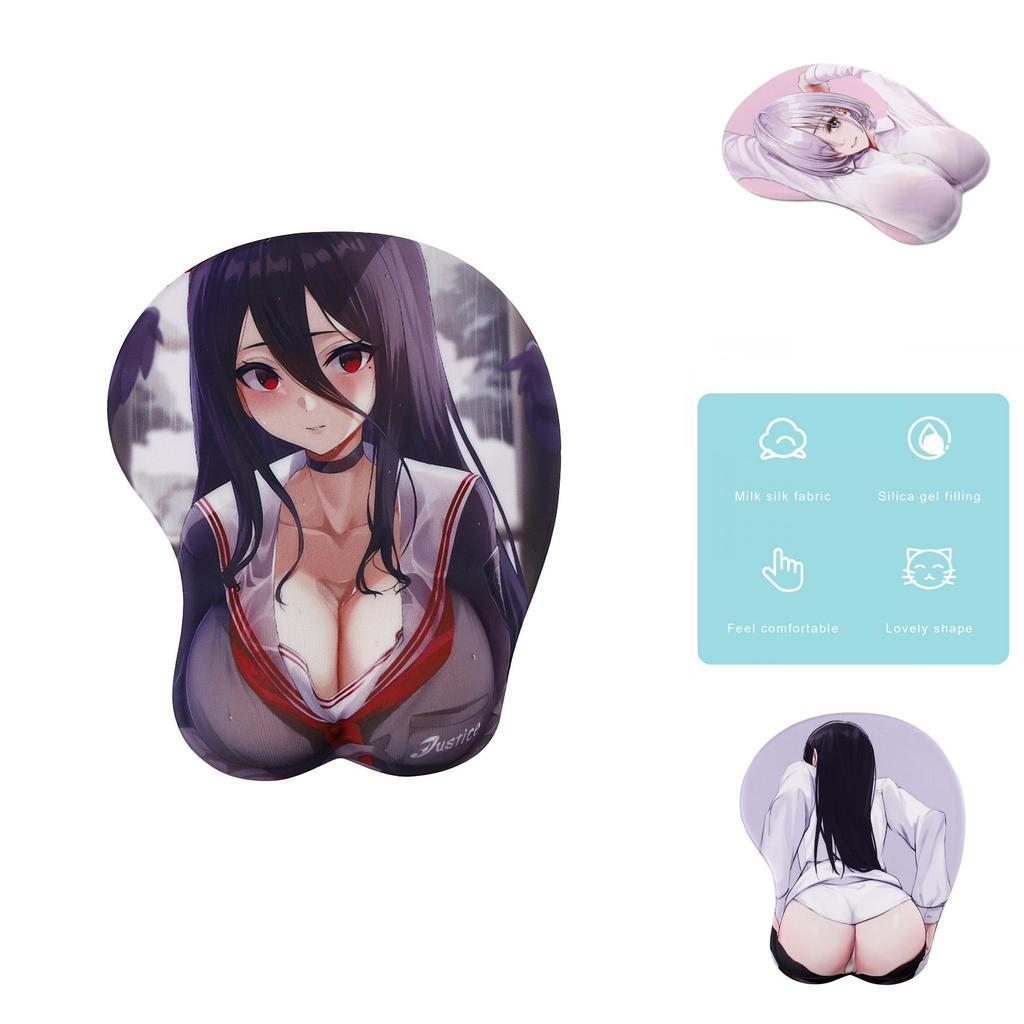 Soft And Ergonomic Two-dimensional Mouse Pad With 3d Chest Anime Design For Comfort