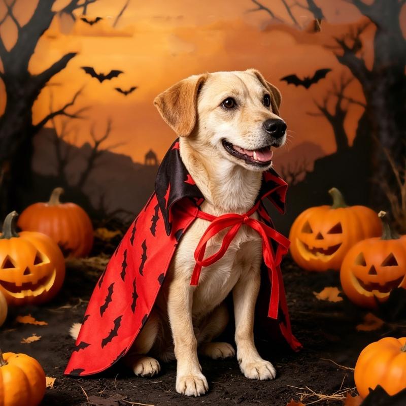 Halloween Pet Capes Costume with Bat Regulable Vampires Cloaks for Kittens Dog Cats Cosplay Party Holiday Decoration