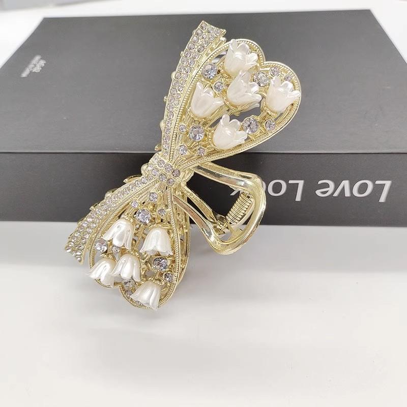 

1 Pcs Fashion Linglan Flower Full Diamond Hollow Bow Hair Claws For Women Girls Party Hair Accessories