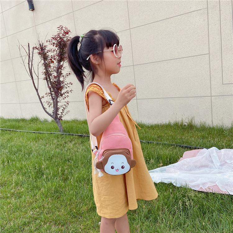 Children's Chest Bag Canvas Waist Bag Men's and Women's Crossbody Bag Cartoon Outdoor Girl Backpack