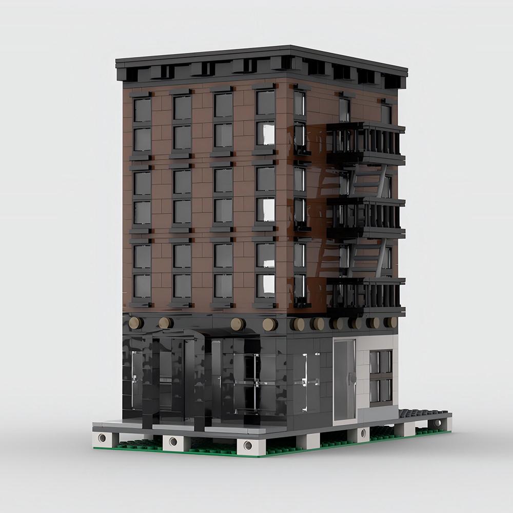 Modello Street View MOC Mattoncini da Costruzione Appartamento di New York Casa Modulare Tecnologia Regali Vacanze Assembla Giocattoli per Bambini Sui