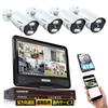 SOOHAO 5MP PoE Wired Security Camera System, 4 Cameras + 10-inch Monitor NVR, 4TB HDD, H.265, Two-Way Audio, Color Night Vision (Model PoE-SS-500-4DP