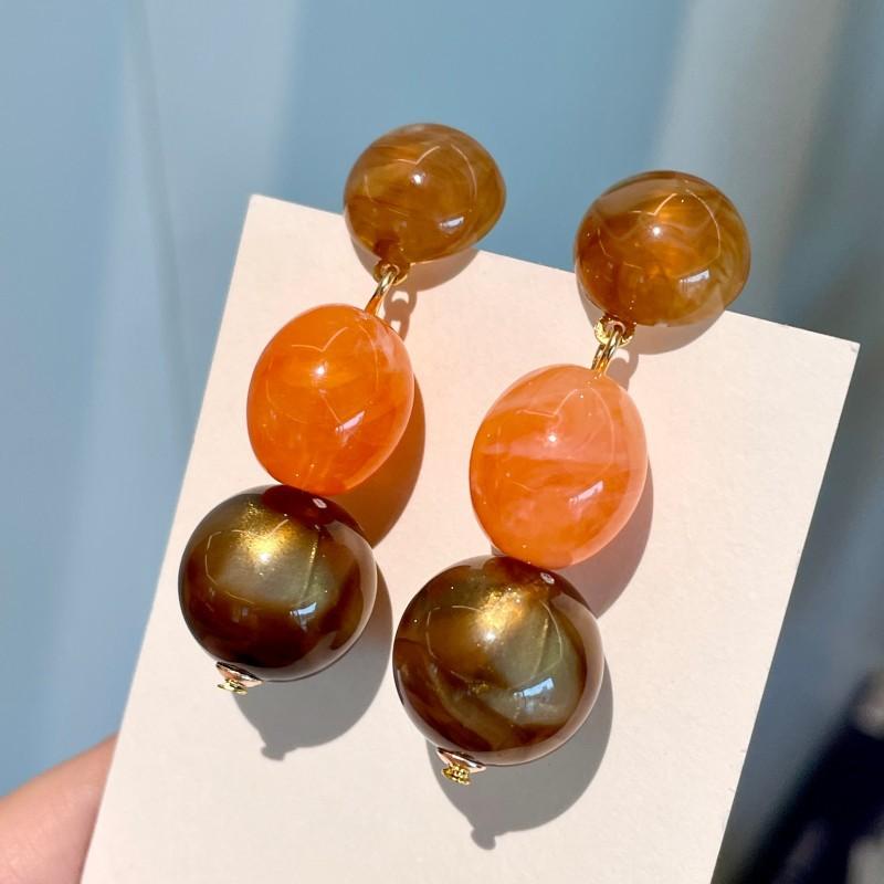 Natural tiger's eye stone series stud earrings for women Maillard exquisite retro earrings niche light luxury high-end temperament earrings
