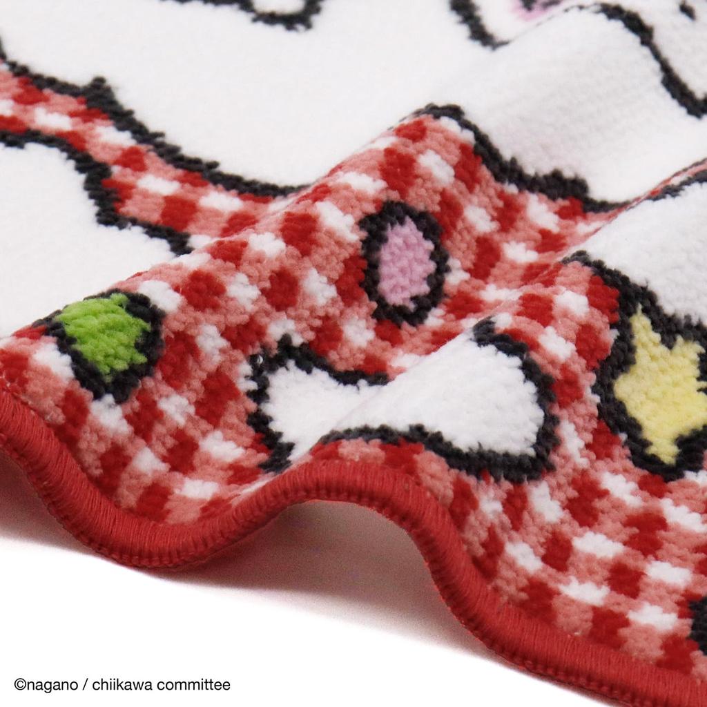 Chiikawa Goron Towel Chenille Comes in a Cute 25 x 25 cm Handkerchief, Red, Weave, Package, 41-5060250, Approx.