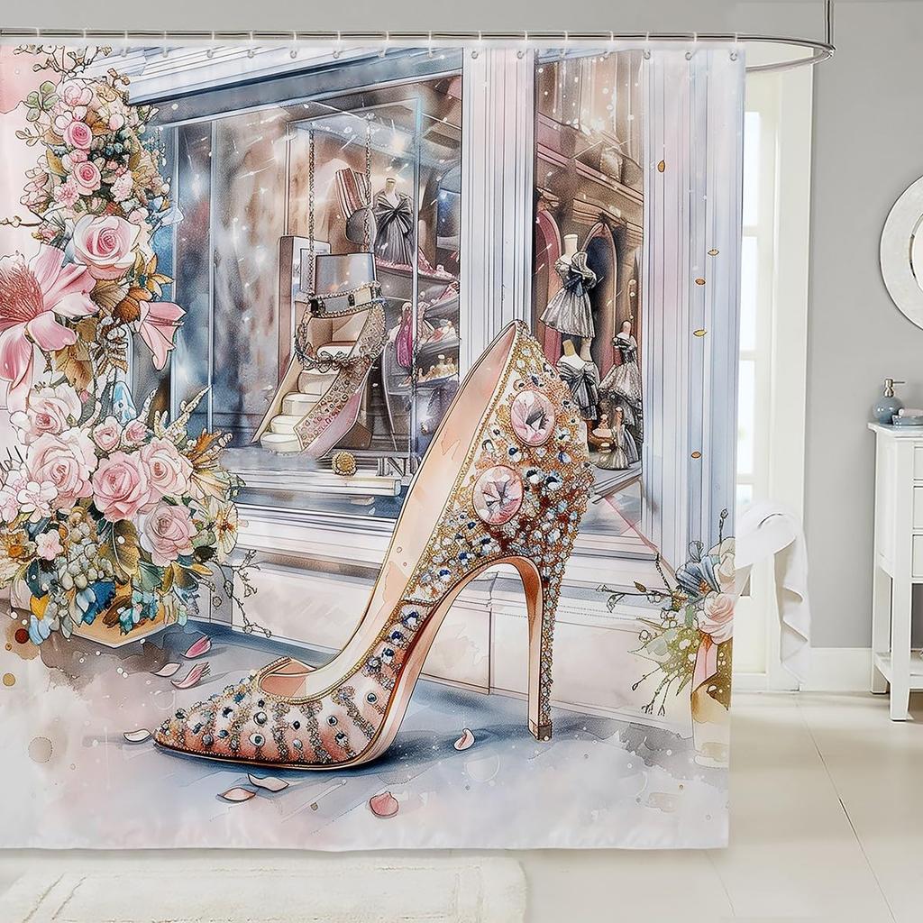 Cat Shower Curtain,Colorful Floral Bathroom Curtain,Kids Girls Boys Adult Cute Pet Animals Waterproof Fabrics Blue Sky Bathtub