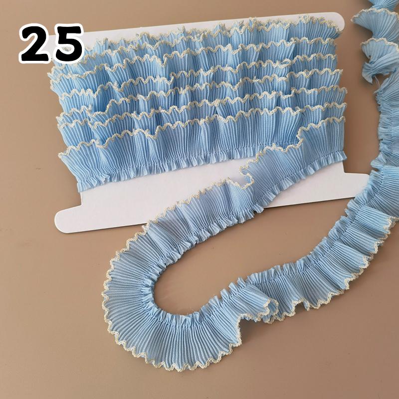 1M Lace Ribbon Sheer Chiffon Elastic Ruffle Ribbon Lace Trim for Dress Diy Apparel Sewing Fabric Wedding Party Accessories New