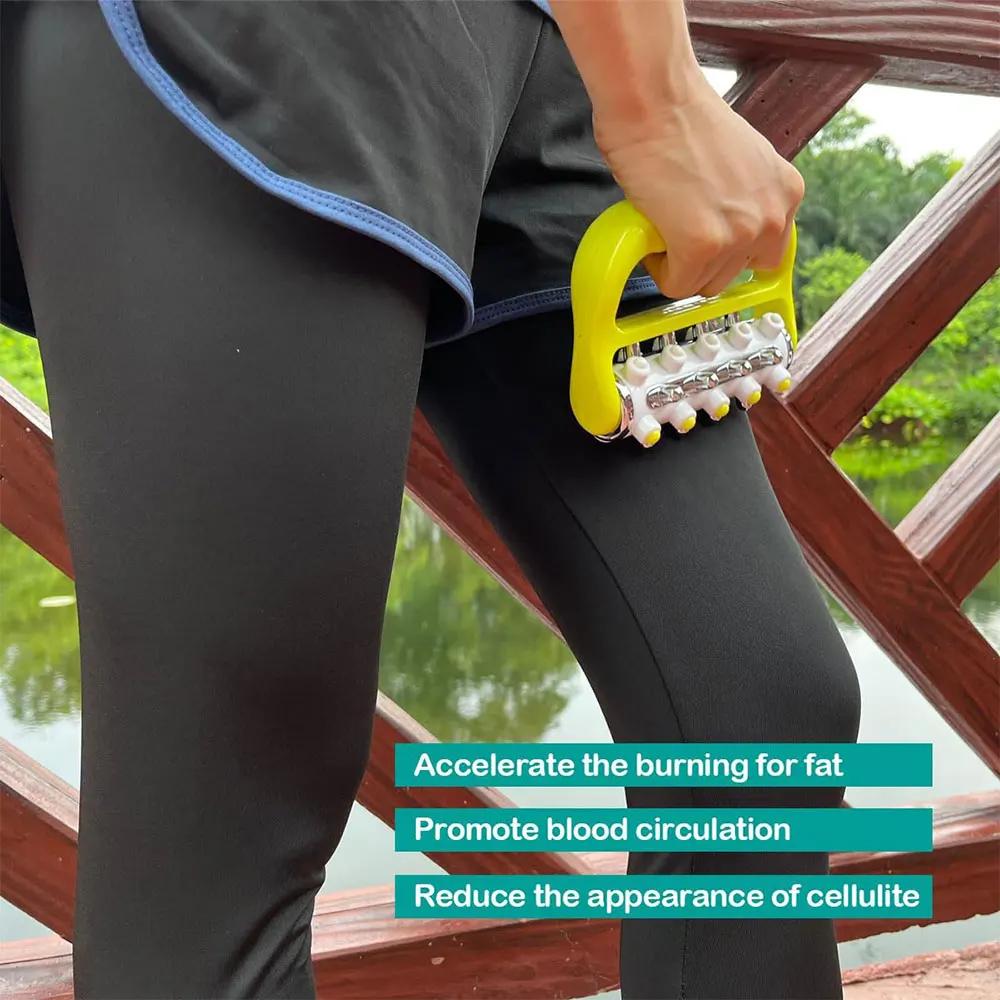 Handheld Roller Massager Mini Five Row Massager Meridian Relaxation Manual Massage Tool Multi Functional Equipment