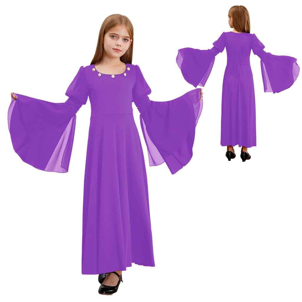 Kids Halloween Costume Fairy Costume Gothic Princess Long Dress Girls Renaissance Dress Medieval Costume Evening Gown Retro Fairy Dress Vintage