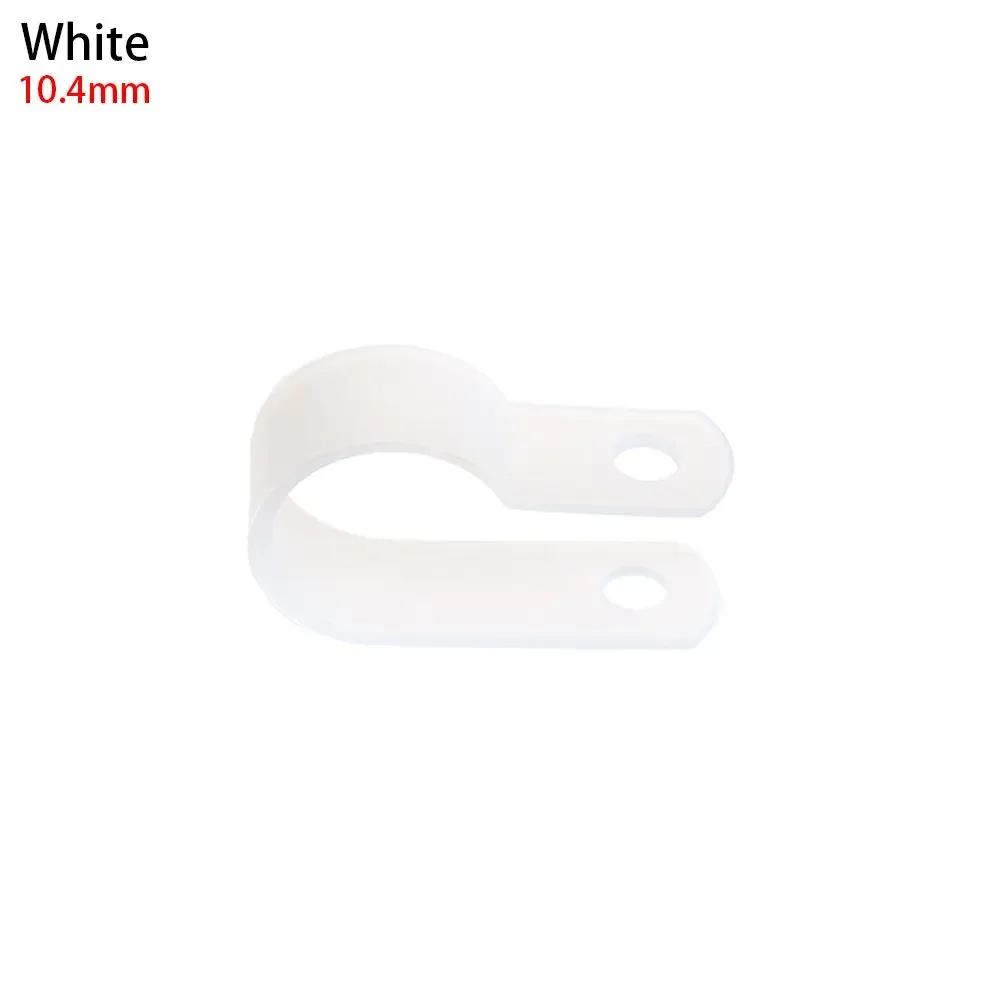 100PCS R-Type Nylon Cable Clamp Pipe Mounting Fix Wiring Hose Fasteners Durable Insulation Electrical Fittings High Quality