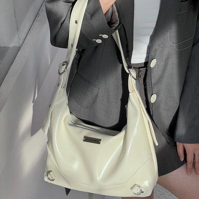 Damskie torby na ramię Modna damska torebka do dojazdów Miękka skóra PU Casualowa biała Duża pojemność Torby crossbody