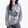 Unisex Retro Cartoon Embroidered Thick Fair Isle Sweater for 2026 - Puppy Mink Jacquard Design
