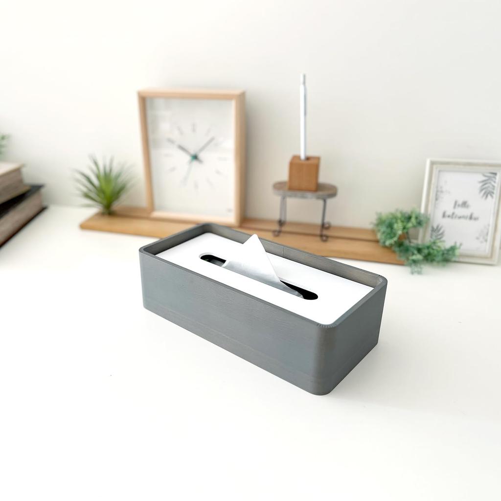 KATOMOKU Taschentuchbox 2 km-122 Paulowniaholz (Weiß schwarz)