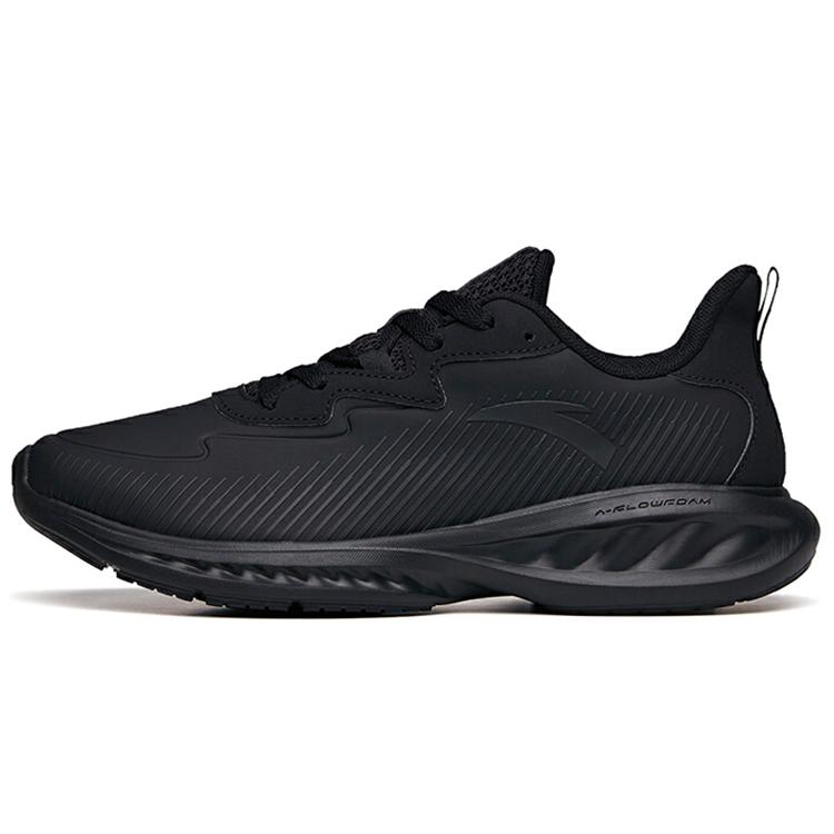 New Anta Cushioning Breathable Lightweight Wear Resistant Coverage Slip Resistant Low Top Running Shoes Men's Pure Black 112135568-10