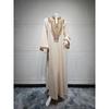 Middle East Arab Women clothes Turkey Elegant Rope Embroidered Robe Dress Rope Embroidered Dress