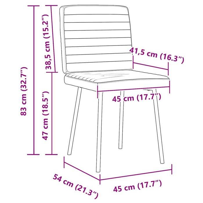 VidaXL Chaises à manger lot de 2 Jaune Velours 4101163