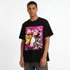 Trendy Anime Girl Group Printed Top E-girl Street Style Casual Loose Crew Neck Short Sleeve T-shirt Pure cotton T-shirt