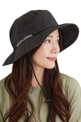 Valeria Outdoor UV Sun Adventure Safari Irregular Black Women's Hat, Protection, Protection, Hat, Hat, Water-Repellent, Summer, Spring, Autumn, Golf,