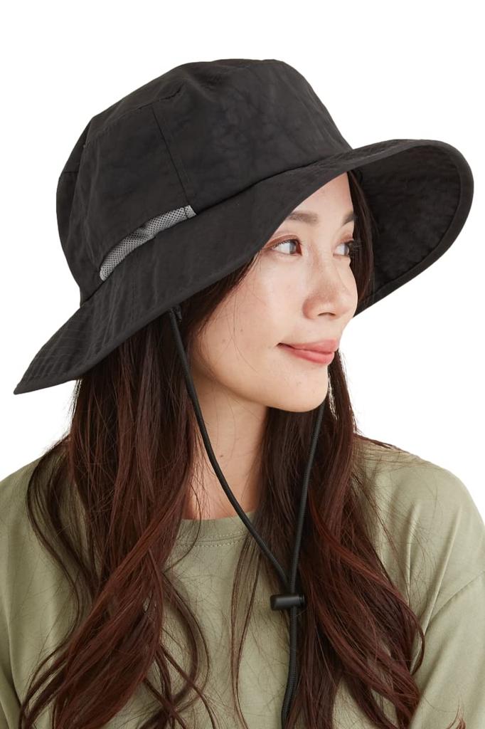Valeria Outdoor UV Sun Adventure Safari Irregular Black Women's Hat, Protection, Protection, Hat, Hat, Water-Repellent, Summer, Spring, Autumn, Golf,