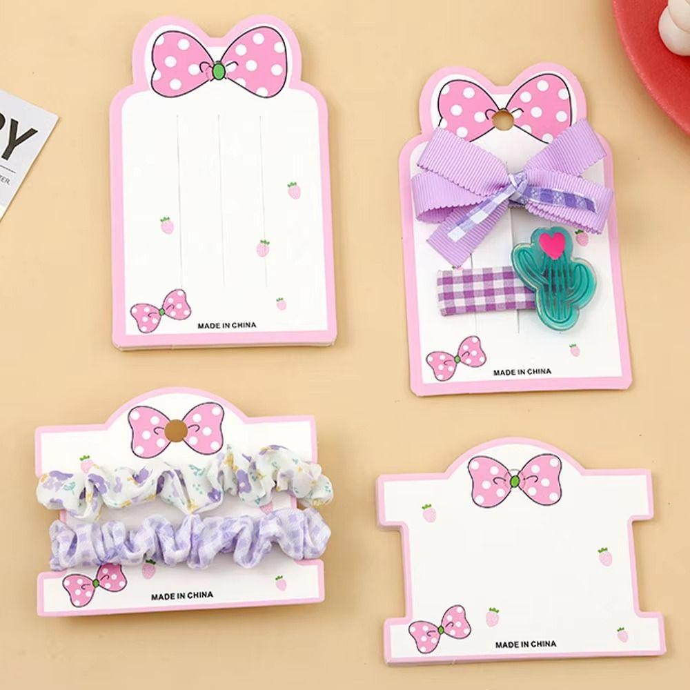 Pink Bowknot Hair Clip Display Cards for DIY Girls Hair Accessories Display