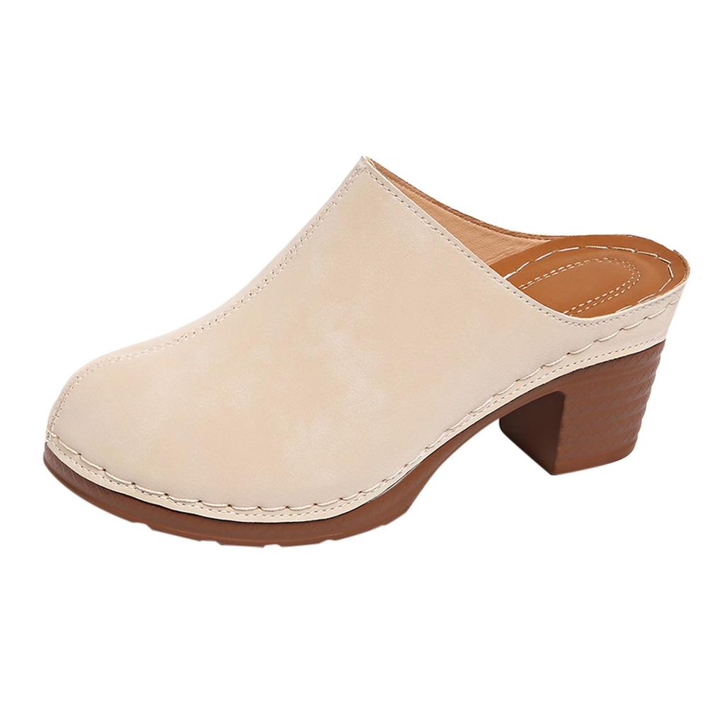 Mules Damensommerschuhe mit orthopädischem Fußbett bequeme Clogs und Mules für Mules mit Absatz Sandalen Absatz elegante Sommerslipper