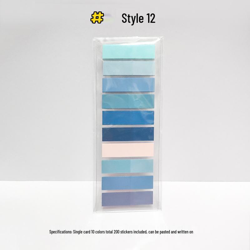 Morandi Color Transparent Sticky Notes - Cute Colorful PET Index Stickers for Marking and Memo.