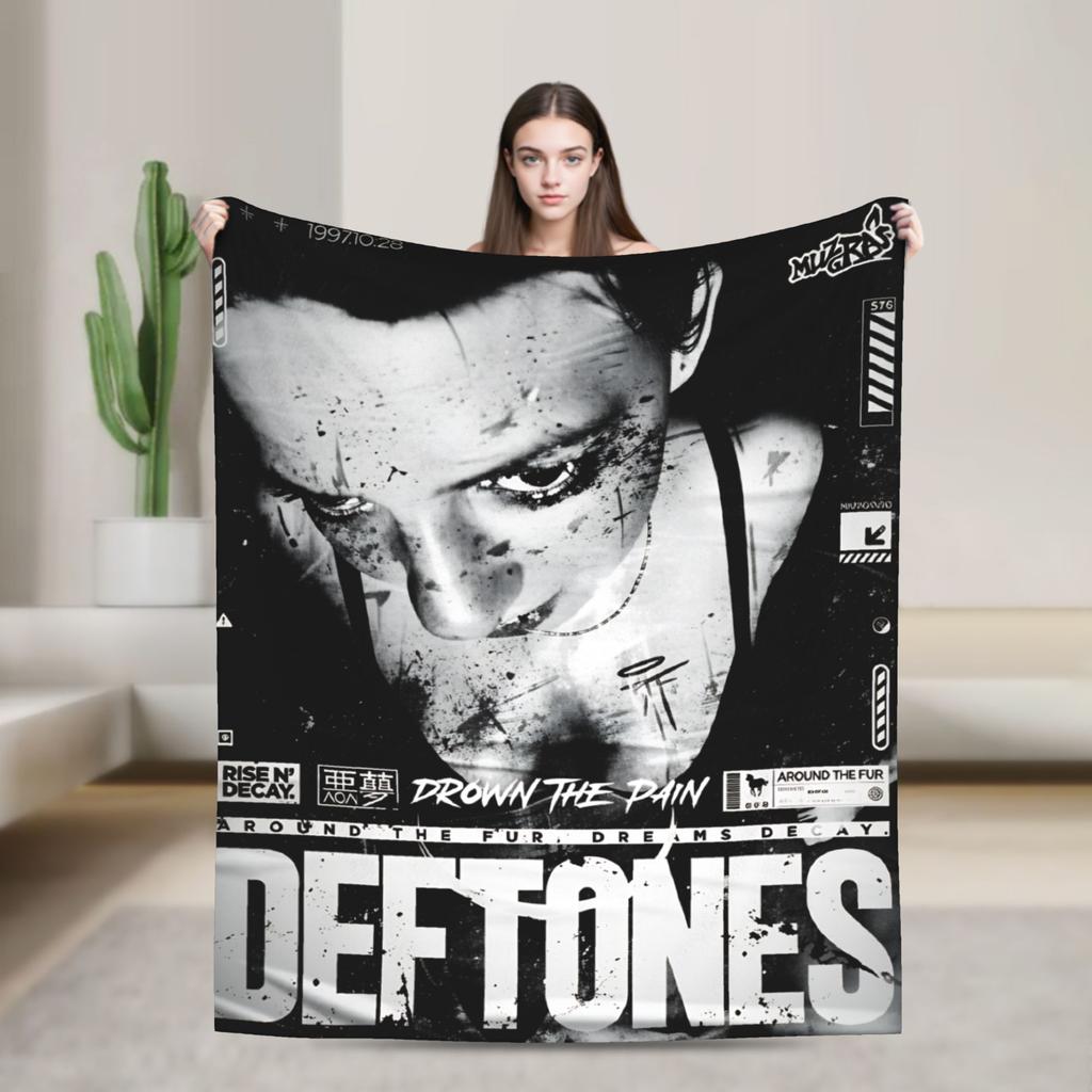 Deftones Alternative Metal Band Flanelldecke Junge Mädchen Super Weiche Überwurfdecke Winter Heimdekoration Tagesdecke Sofa Bettbezug