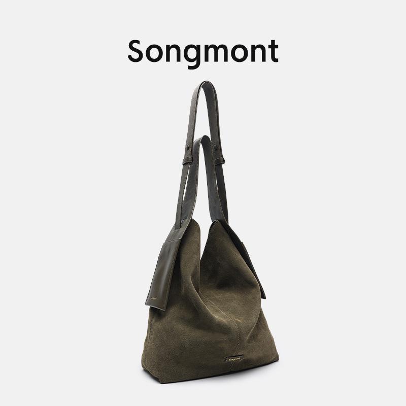 Сумка-тоут Songmont из замши на плечо и через плечо - Горная сосна