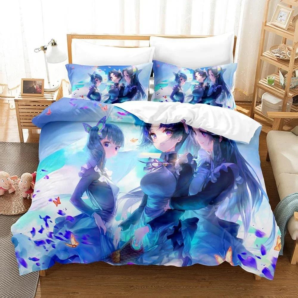 3D Printed Anime Bed Sheet Demon Slayer Bedding Set Single Twin Full Queen King Size Bed Set Adult Kid Bedroom Duvet Cover Sets