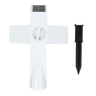 Solar Powered LED Cross Lights Graveside Memorial Headstone Stake Garden Grave Marker for Grave