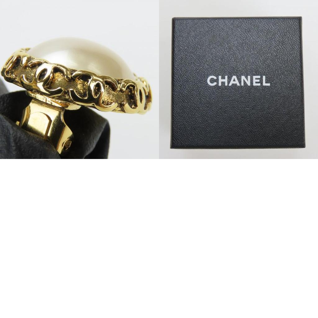 Used CHANEL Earring COCO Mark metal/Fake Pearl 20g Gold Plating